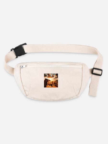 Kamel in der Wüste A2 - Stanley/Stella recycelte Gürteltasche - Naturweiß - Vorne