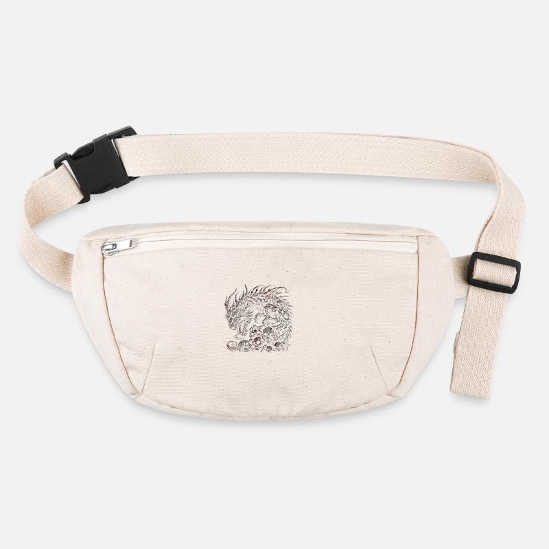 Fantasy-Drache, Anime-Drachenkopf, mythisches Reptil Stanley/Stella recycelte Gürteltasche