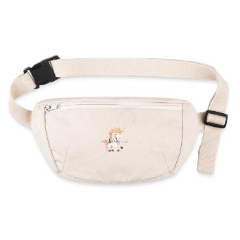 Berta! Design fleur de licorne, personnalisable - Sac banane recyclé Stanley/Stella - blanc naturel - Devant