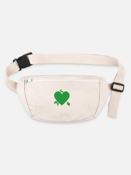 Green heart, we must love nature - Stanley/Stella recycled Hip Bag  - natural - Front