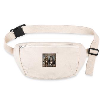 SteampunkKatzen - Stanley/Stella recycelte Gürteltasche - Naturweiß - Vorne