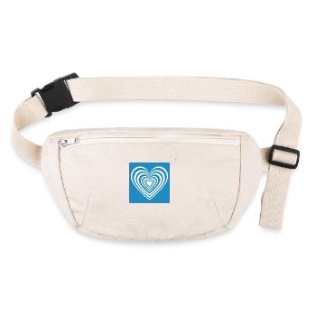 Coeur bleu - Sac banane recyclé Stanley/Stella - blanc naturel - Devant