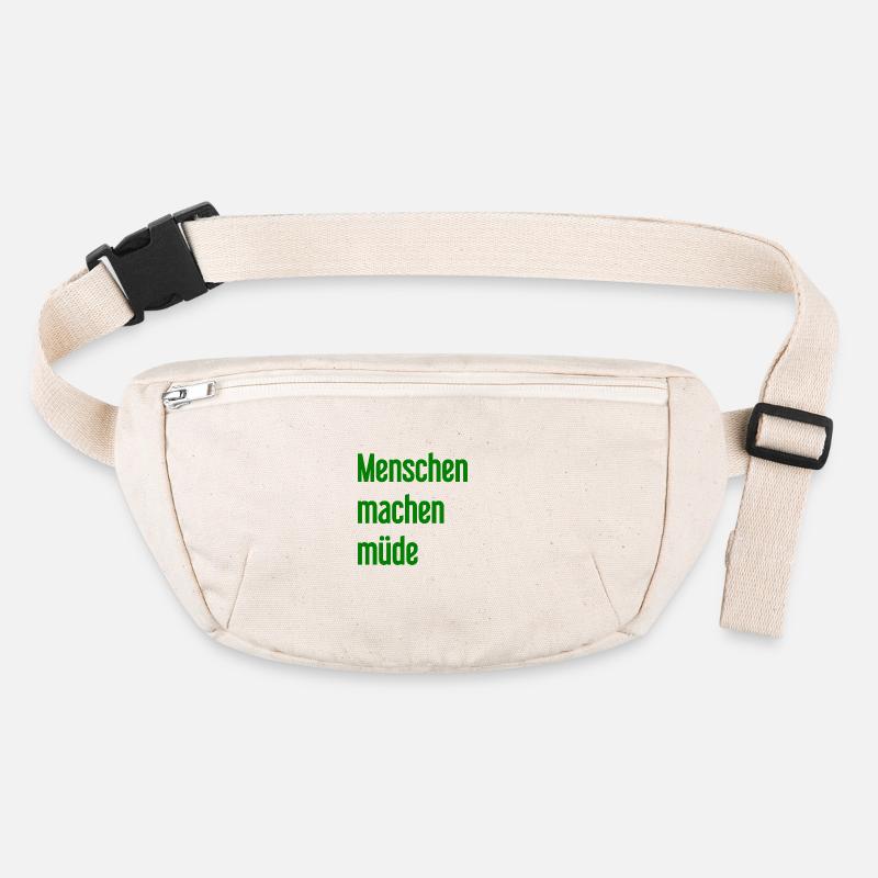 Menschen machen müde - Lustiger Spruch Stanley/Stella recycelte Gürteltasche