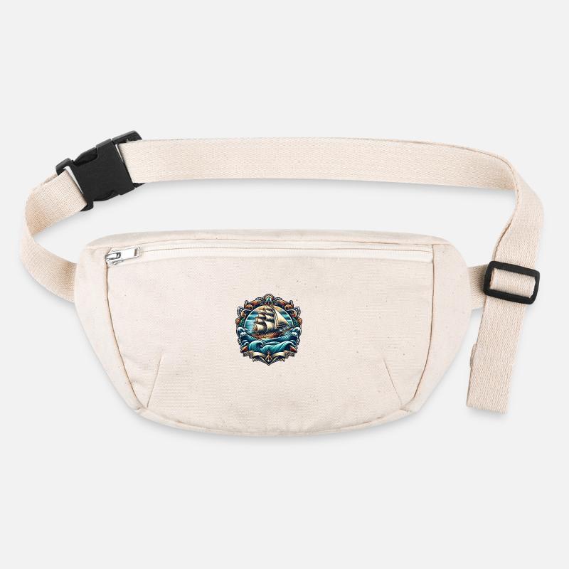 Segelschiff Logo - Stanley/Stella recycelte Gürteltasche - Naturweiß