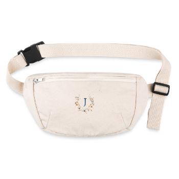 J Monogramme, Floral, Boho - Sac banane recyclé Stanley/Stella - blanc naturel - Devant