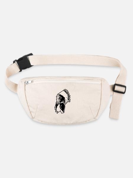 indianer indien usa symbol of wild chef native ame - Stanley/Stella recycelte Gürteltasche - Naturweiß - Vorne