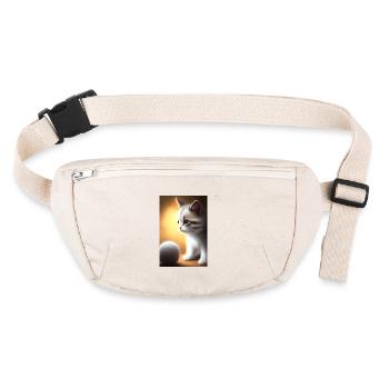 Petit bébé chat mignon - Sac banane recyclé Stanley/Stella - blanc naturel - Devant
