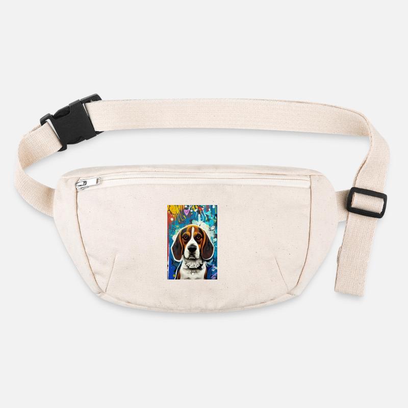 Impression pop art moderne | coloré | Chien Beagle Sac banane recyclé Stanley/Stella
