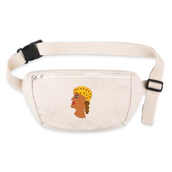 Motif ethnique féminin - Sac banane recyclé Stanley/Stella - blanc naturel - Devant