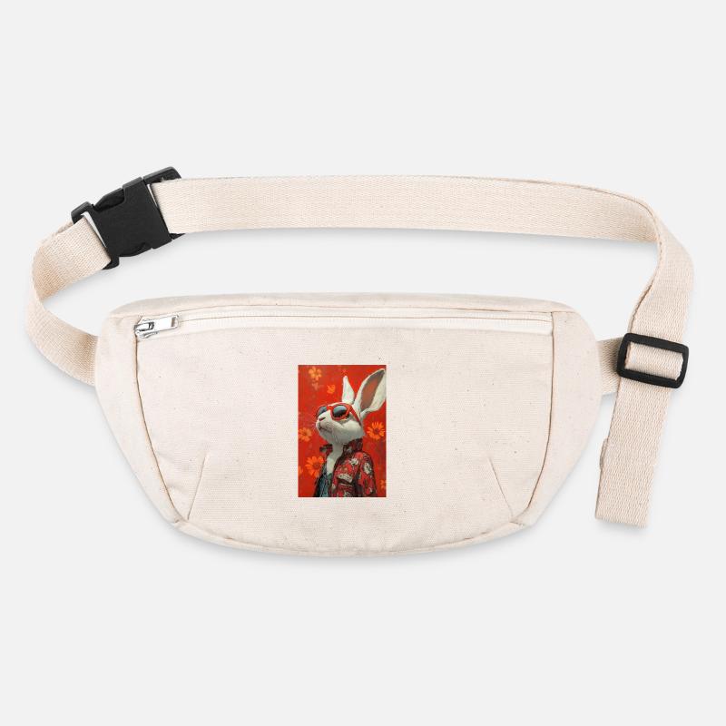 Roter Bunny mit Sonnenbrille Stanley/Stella recycelte Gürteltasche