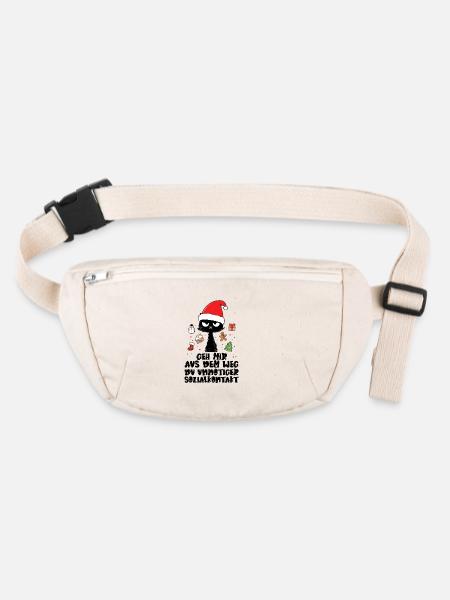 Geh mir aus dem Weg Du unnötiger Sozialkontakt - Stanley/Stella recycelte Gürteltasche - Naturweiß - Vorne