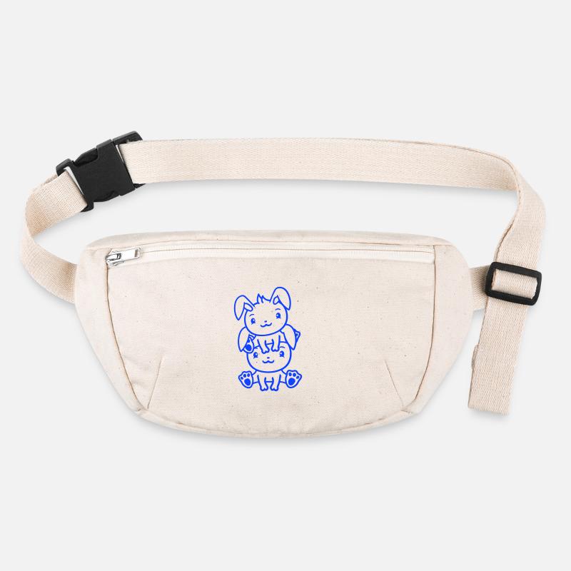 2 Hasen Papa Mama Kind Mutter Sitzen Aufeinander Stanley/Stella recycelte Gürteltasche