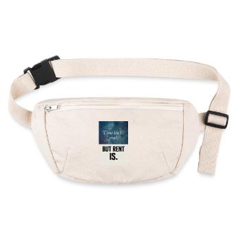 time isnt real. but rent is. - Stanley/Stella recycled Hip Bag  - natural - Front