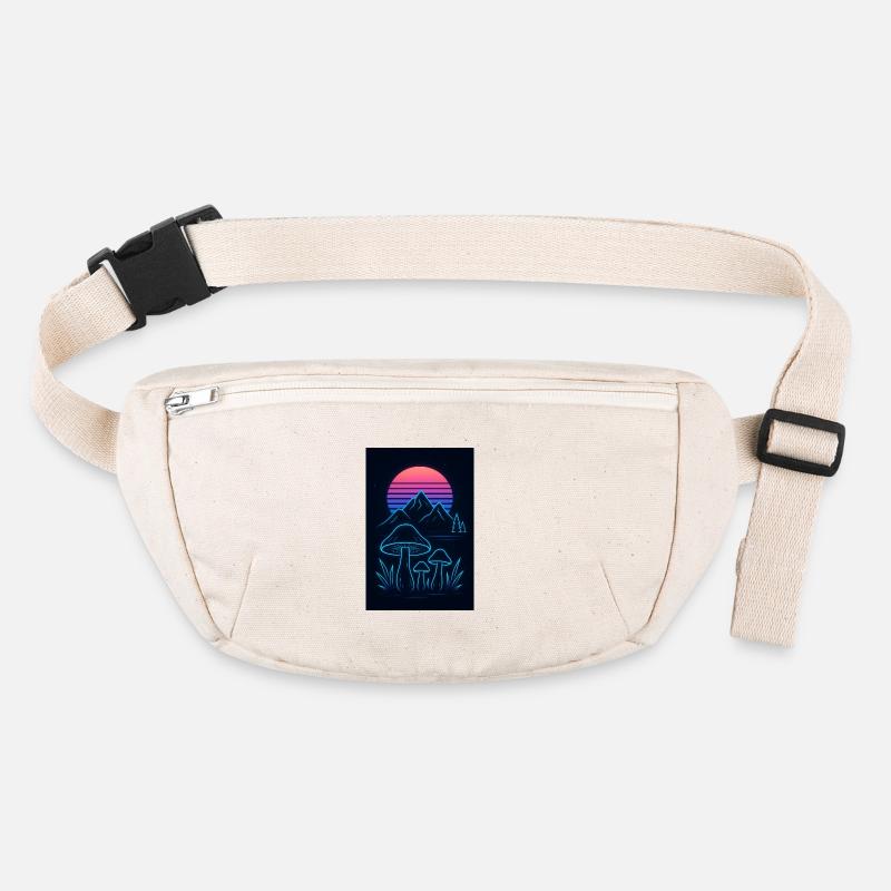 Neon mushroom landscape at sunset Stanley/Stella recycled Hip Bag 