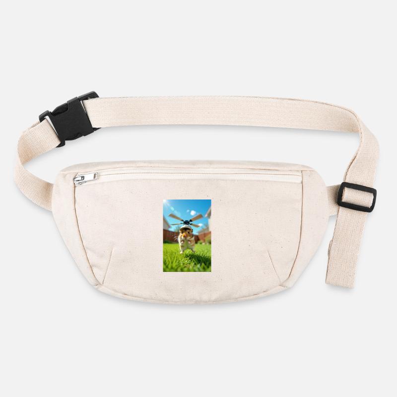 Hamster pilot in a helicopter Stanley/Stella recycled Hip Bag 