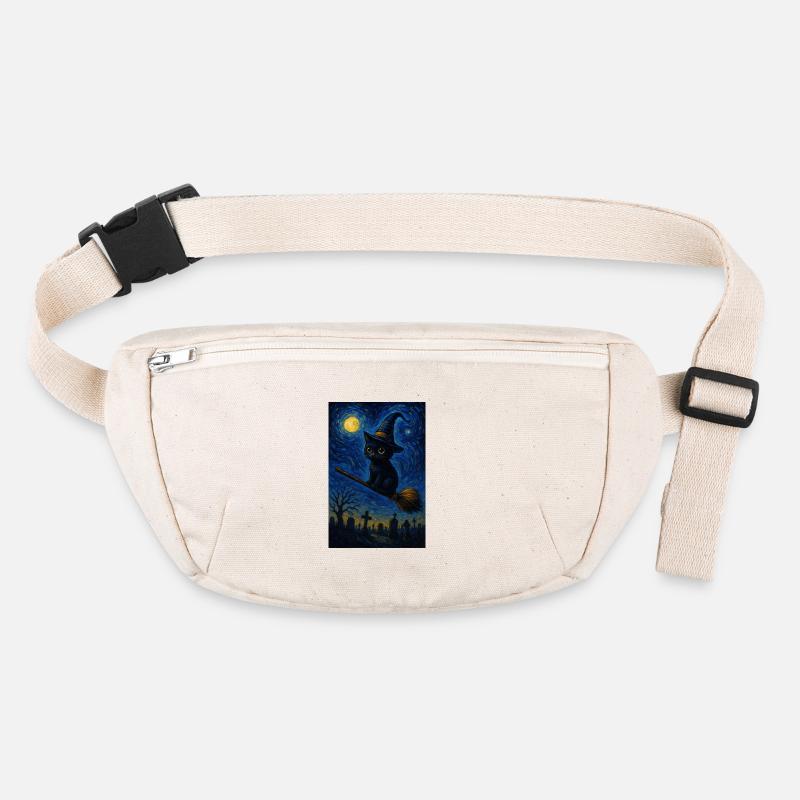 Halloween Cute Cat Starry Night Stanley/Stella recycled Hip Bag 