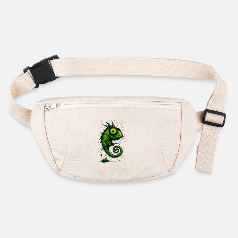Drôle de caméléon avec de grands yeux – splash Sac banane recyclé Stanley/Stella