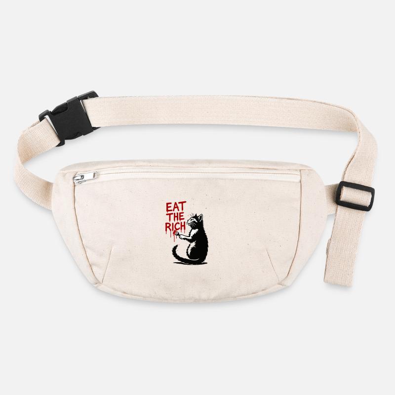 Black Cat Red Drop Text Stanley/Stella recycled Hip Bag 
