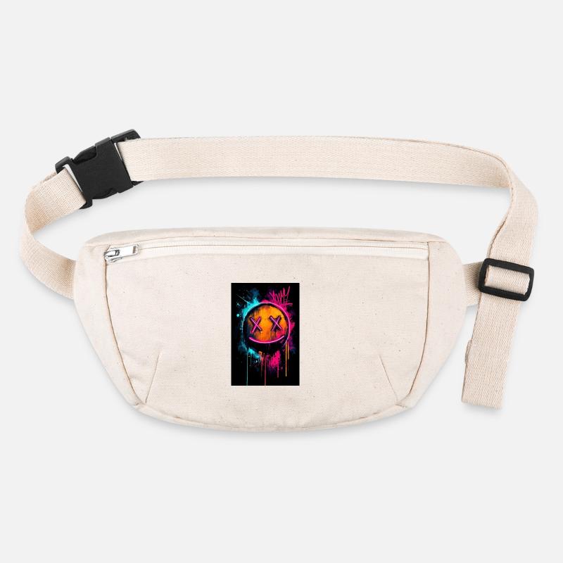 Neon Graffiti Smiley with X Eyes Stanley/Stella recycled Hip Bag 