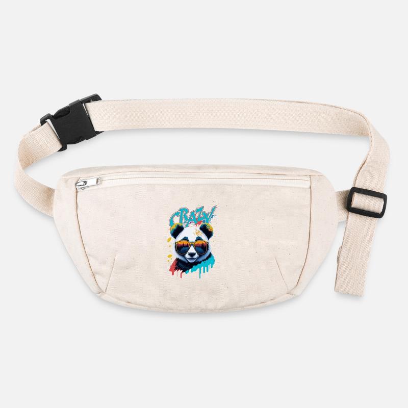 Neon Panda with Sunglasses Splash Art Stanley/Stella recycled Hip Bag 