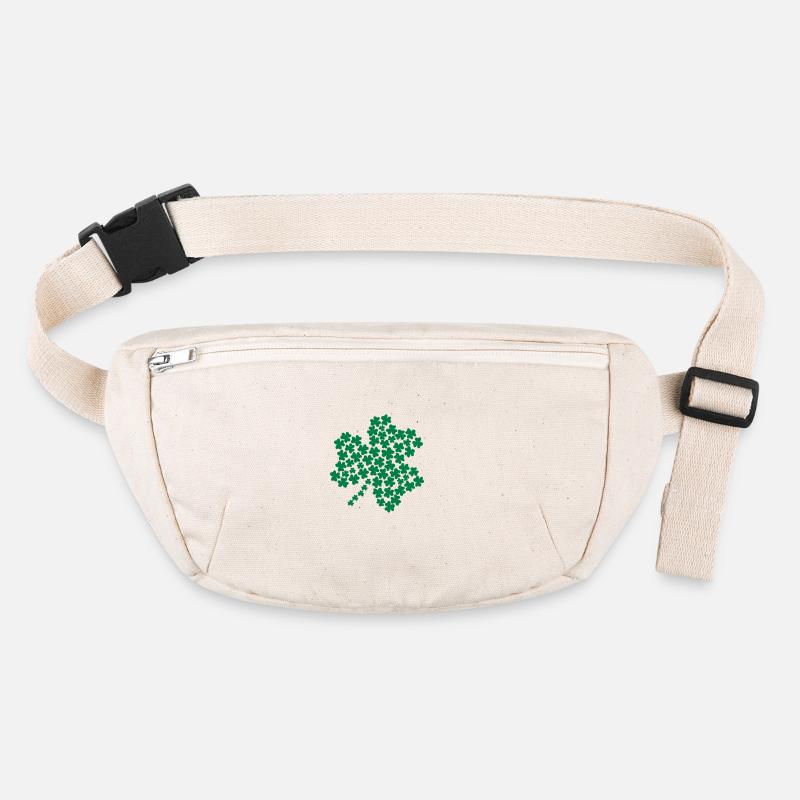 Shamrock - Kleeblatt - Stanley/Stella recycelte Gürteltasche - Naturweiß
