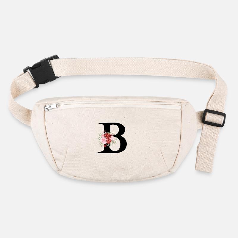 Red Floral Letter B Stanley/Stella recycled Hip Bag 
