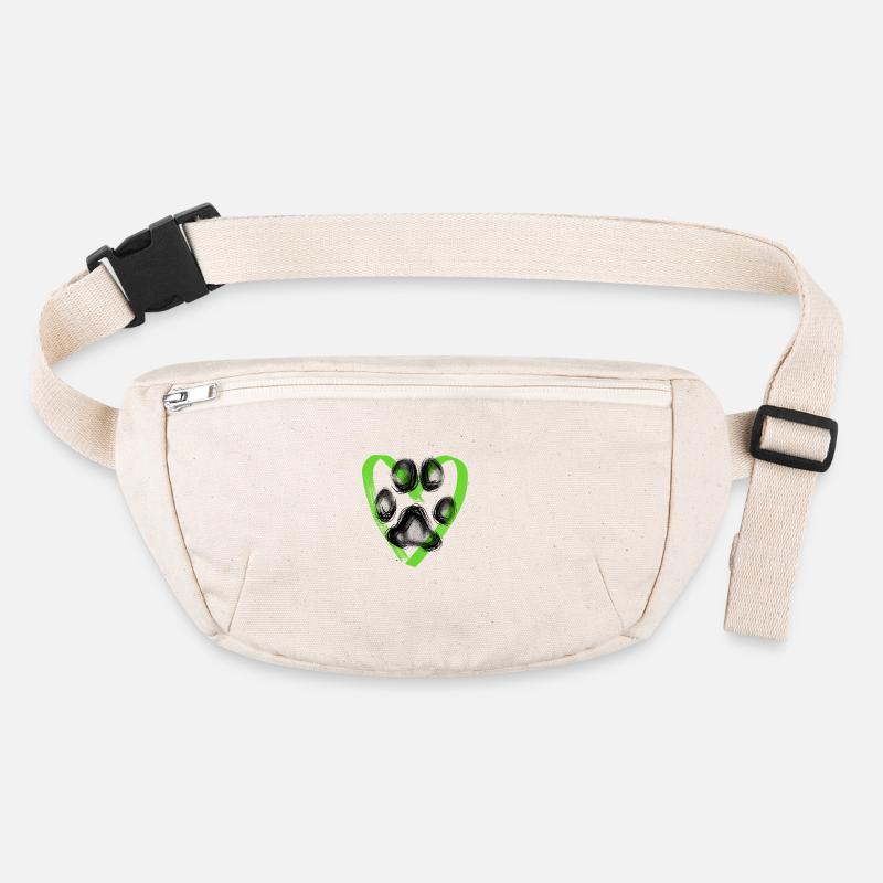 Empreinte de patte avec coeur, vert Sac banane recyclé Stanley/Stella