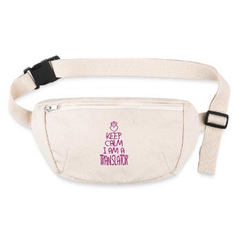 Keep Calm Translator Cool Traducteur Cadeau - Sac banane recyclé Stanley/Stella - blanc naturel - Devant