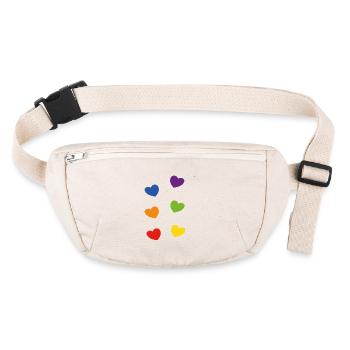 Pride Rainbow Hearts - Stanley/Stella recycled Hip Bag  - natural - Front