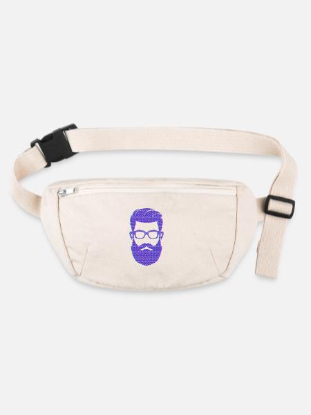 Porteur de barbe Masculinité Moustache Barbe - Sac banane recyclé Stanley/Stella - blanc naturel - Devant