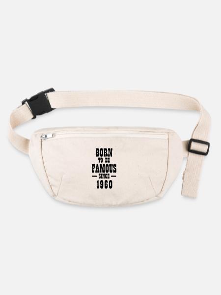 Born to be famous since 1960 - Stanley/Stella recycled Hip Bag  - natural - Front