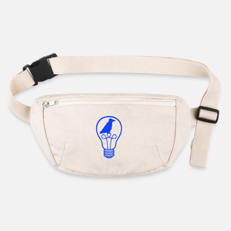 Bird sitting in light bulb lamp raven parrot crow Stanley/Stella recycled Hip Bag 
