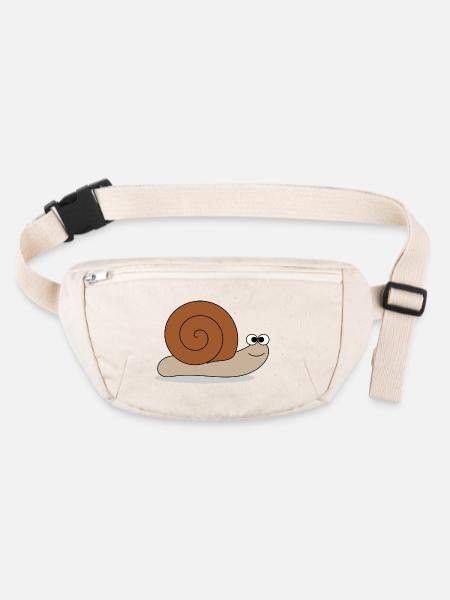 Brown snail - Stanley/Stella recycelte Gürteltasche - Naturweiß - Vorne
