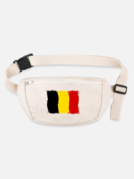 Belgique Drapeau Belge Drapeau Cadeau - Sac banane recyclé Stanley/Stella - blanc naturel - Devant