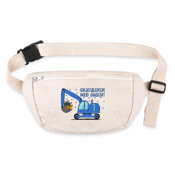 Gravemaskin Gratulerer med dagen 1 - Stanley/Stella recycelte Gürteltasche - Naturweiß - Vorne