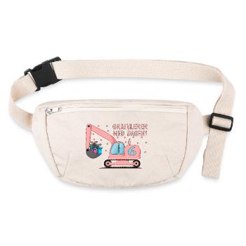 6-årsdag gravemaskin gratulerer med dagen - Stanley/Stella recycelte Gürteltasche - Naturweiß - Vorne