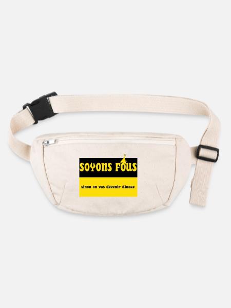 Lass uns verrückt sein - Stanley/Stella recycelte Gürteltasche - Naturweiß - Vorne