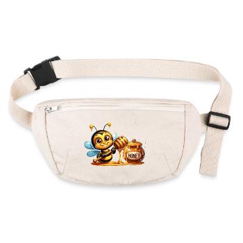 Sweet bee nibbling on the honey pot - Stanley/Stella recycled Hip Bag  - natural - Front
