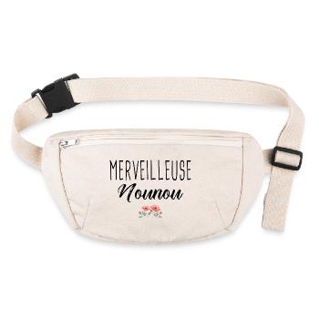 Nounou Merveilleuse nounou cadeau nounou nourice - Sac banane recyclé Stanley/Stella - blanc naturel - Devant