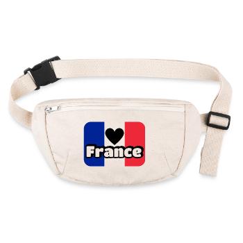 drapeau français bleu blanc rouge - Sac banane recyclé Stanley/Stella - blanc naturel - Devant