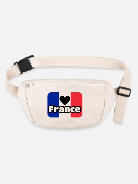 French flag blue white red - Stanley/Stella recycled Hip Bag  - natural - Front