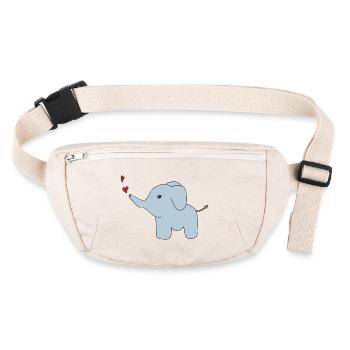L’éléphant pulvérise des cœurs - Sac banane recyclé Stanley/Stella - blanc naturel - Devant