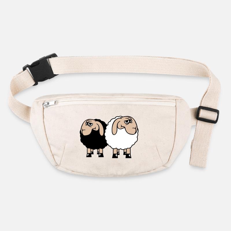 2 Schafe Gucken Skeptisch Beleidigte Freunde Team Stanley/Stella recycelte Gürteltasche