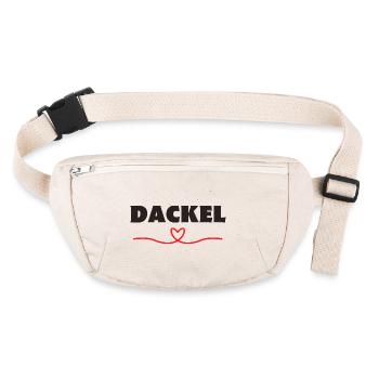 Dackel Dackelfreund Dackelliebe Hundemensch - Stanley/Stella recycelte Gürteltasche - Naturweiß - Vorne