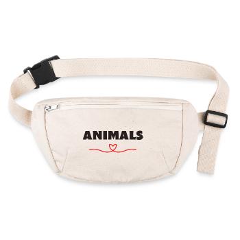J’aime les animaux J’aime les animaux Amoureux des animaux - Sac banane recyclé Stanley/Stella - blanc naturel - Devant