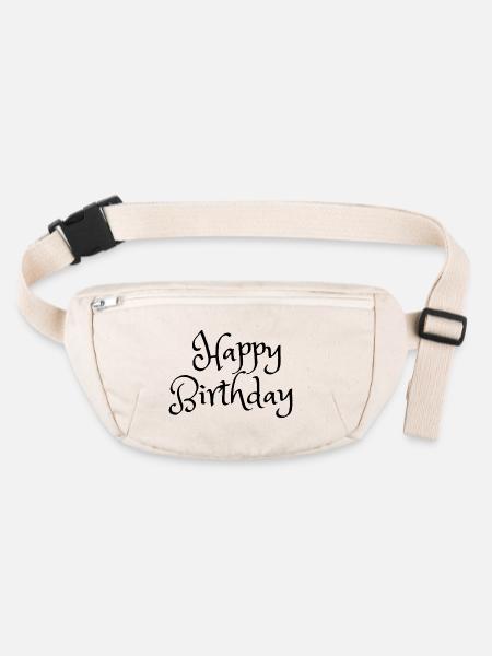 Happy Birthday Geburtstagsgeschenk - Stanley/Stella recycelte Gürteltasche - Naturweiß