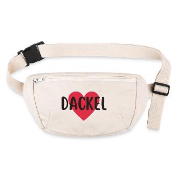 Dackel Dackelfreund Dackelliebe Hundemensch - Stanley/Stella recycelte Gürteltasche - Naturweiß - Vorne