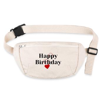 Bon anniversaire - Sac banane recyclé Stanley/Stella - blanc naturel - Devant