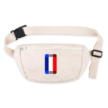Frankreich blau weiß rot Flagge Smartphone - Stanley/Stella recycelte Gürteltasche - Naturweiß - Vorne