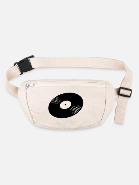 Schallplatte, Vinyl, Record - Stanley/Stella recycelte Gürteltasche - Naturweiß - Vorne